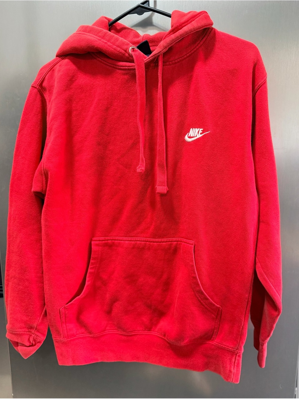 Nike Red Men's Hoodie with White Logo